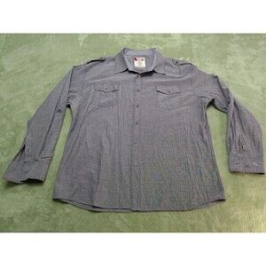 Beyond Limit Shirt Mens Sz 3XL Gray L/S Button Down Casual Solid Heavyweight